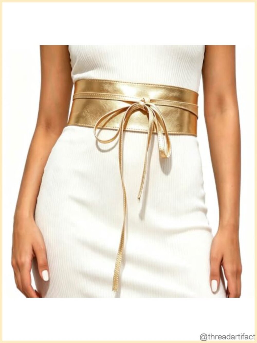 Wide Leather Wrap Obi Belt Knotted Waist Tie for Dress